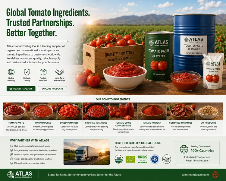 Premium tomato paste and tomato ingredient sourcing