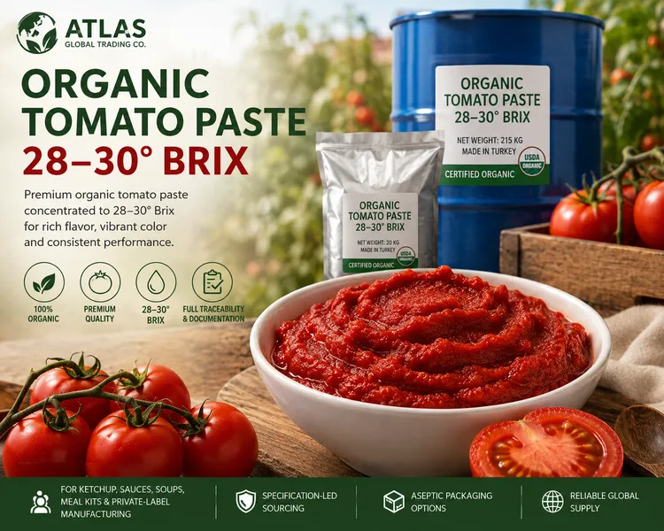 Organic Tomato Paste 28–30° Brix