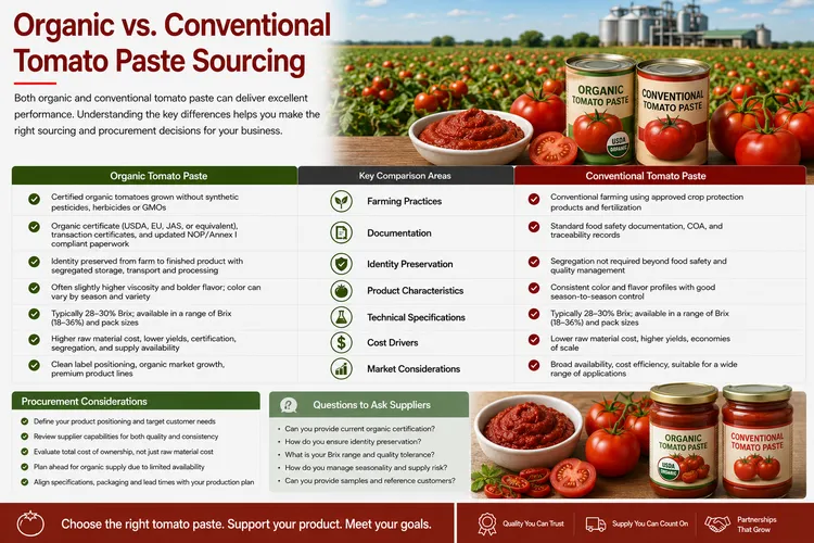 Organic vs. Conventional Tomato Paste Sourcing