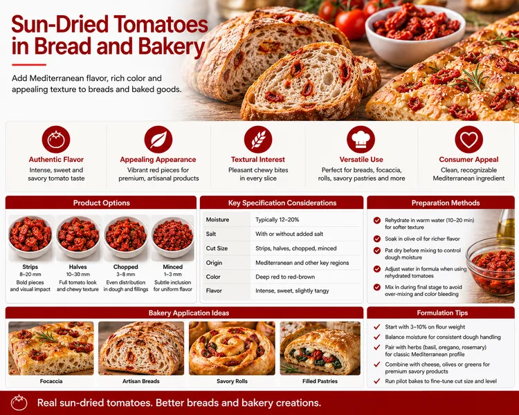 Sun-Dried Tomatoes in Bread and Bakery