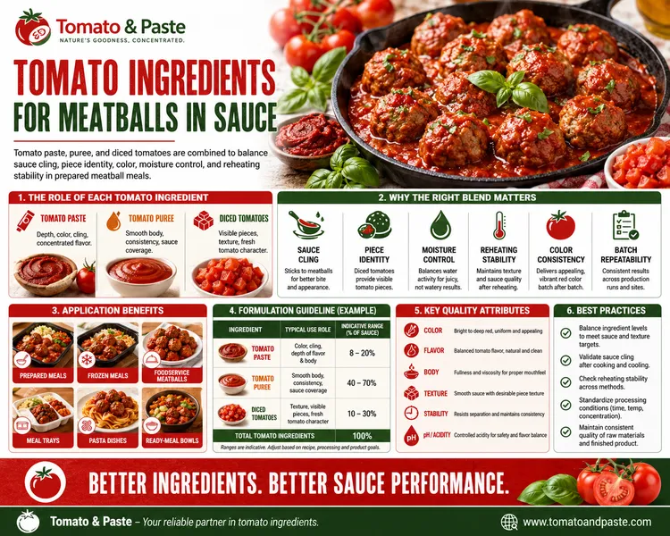 Tomato Ingredients for Meatballs in Sauce