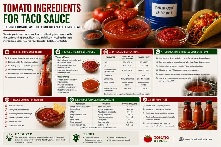 Tomato Ingredients for Taco Sauce