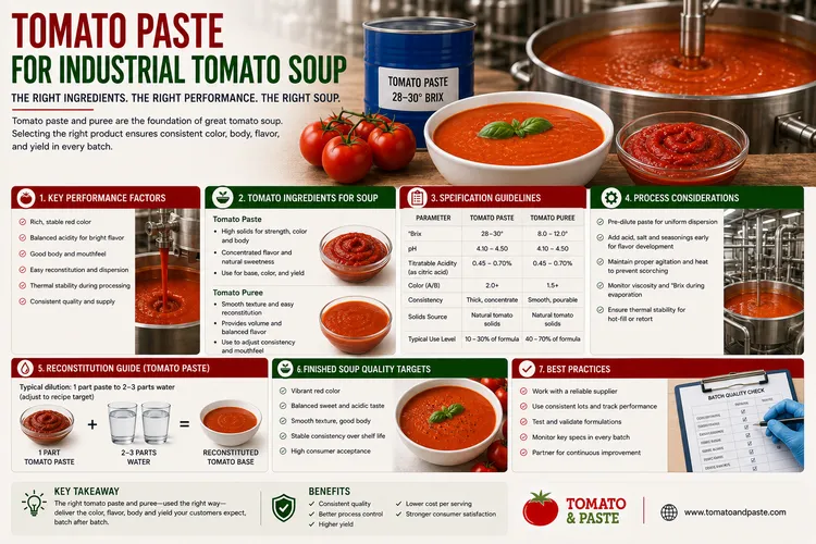 Tomato Paste for Industrial Tomato Soup