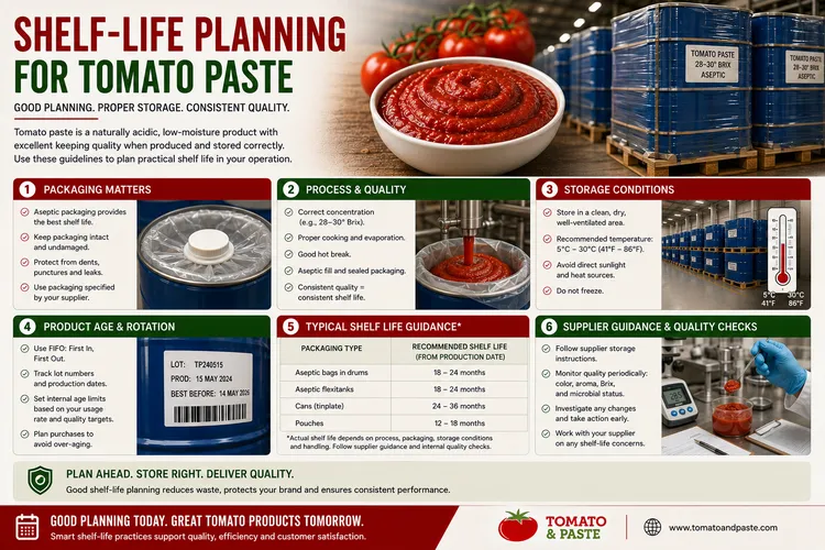 Shelf-Life Planning for Tomato Paste
