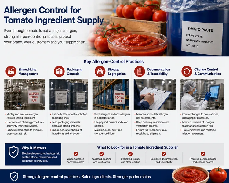 Allergen Control for Tomato Ingredient Supply